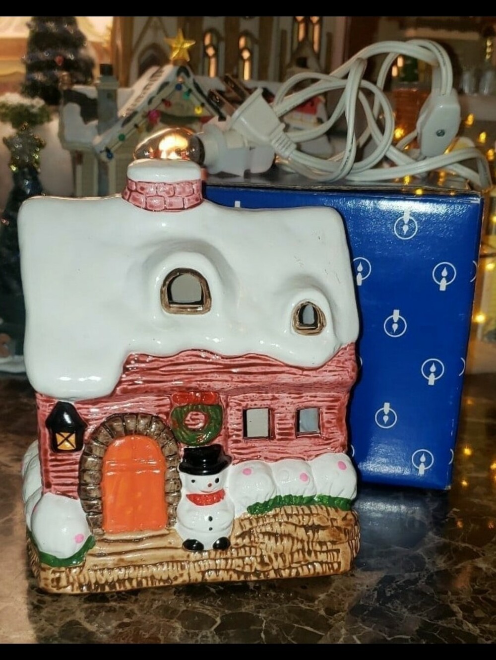 Vintage UCGC Japan Pink Cabin Christmas Village Piece